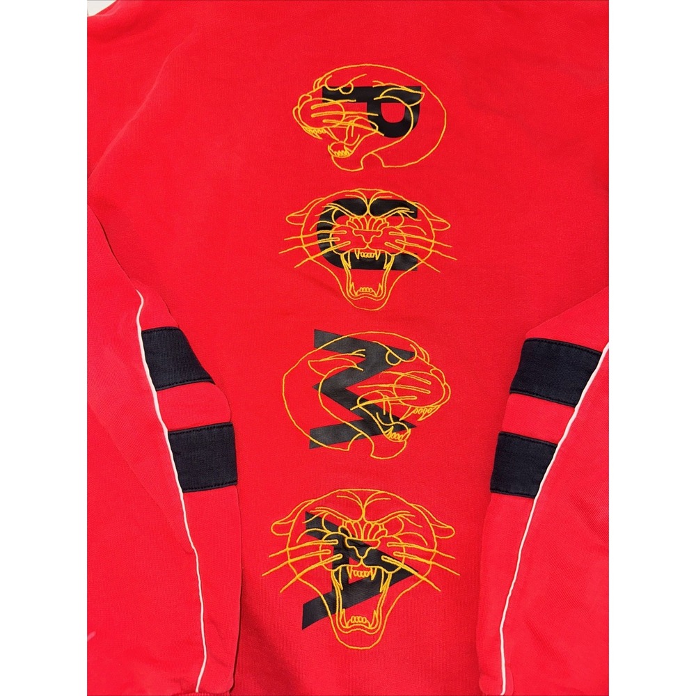 VTG Y2K Puma Embroidered Men's Hoodie Red Pullover Drawstring Sweater Sz M